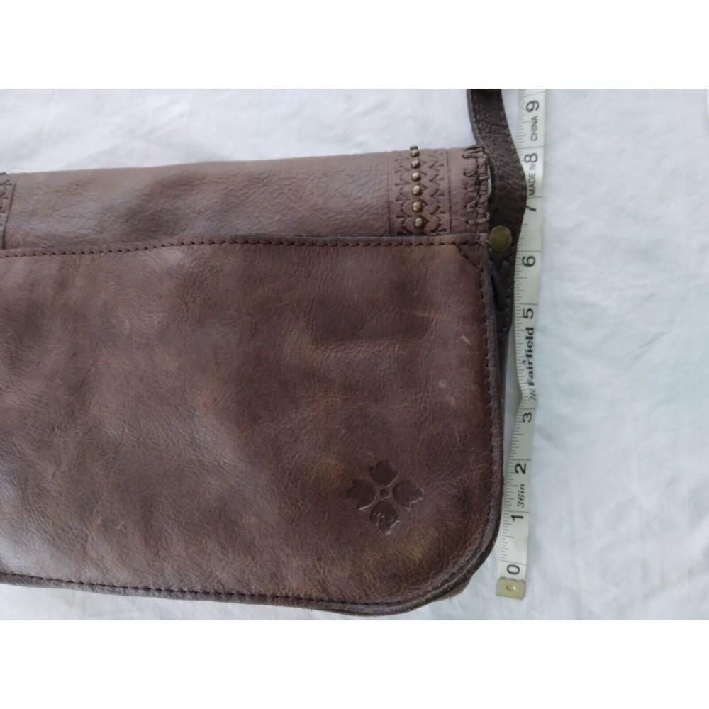 PATRICIA NASH BEAUMONT Brown Leather Crossbody Purse Messenger Bag Tassel - Picture 8 of 9